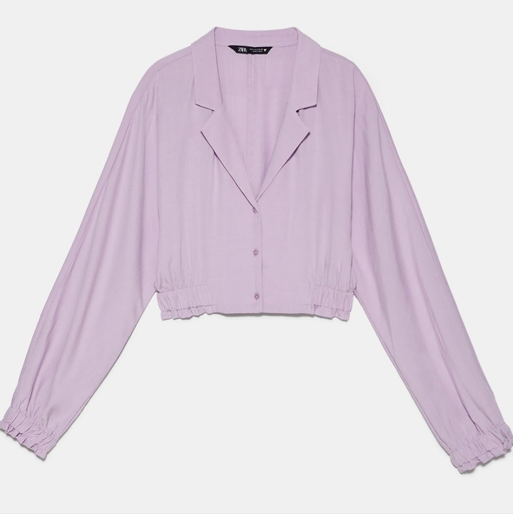 Zara FLOWING CROPPED SHIRT size S